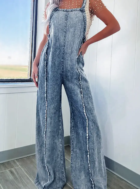 "MALLORY" DENIM OVERALL JUMPSUIT