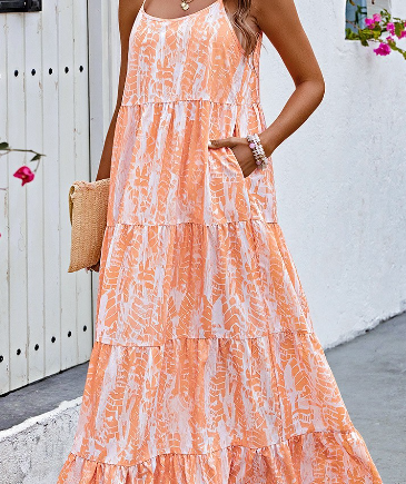 "ARIANA" ORANGE MAXI DRESS