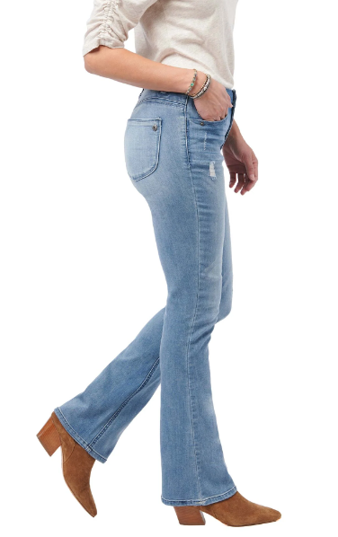 "Ab"solution® High Rise Itty Bitty Bootcut Light Blue Jeans