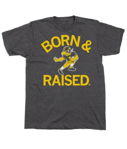 IOWA HAWKEYES "BORN & RAISED" TEE